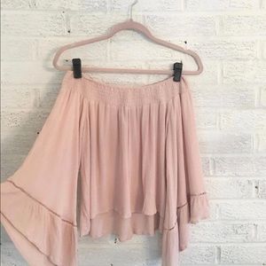 Forever 21 Light Pink Off the Shoulder Top